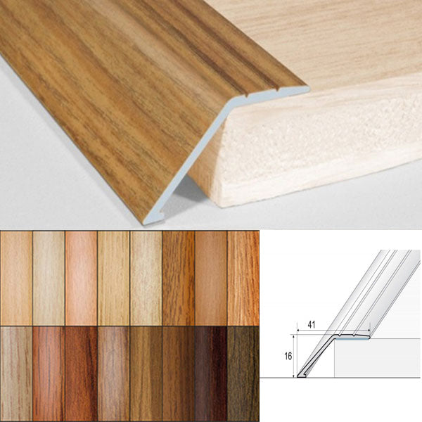 41mm Aluminium Ramp Threshold Strip – Self Adhesive Wood Effect Floor Transition