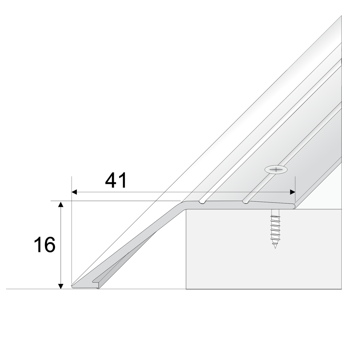41mm Anodised Aluminium Ramp Threshold Strip – Door Trim for Uneven Floors