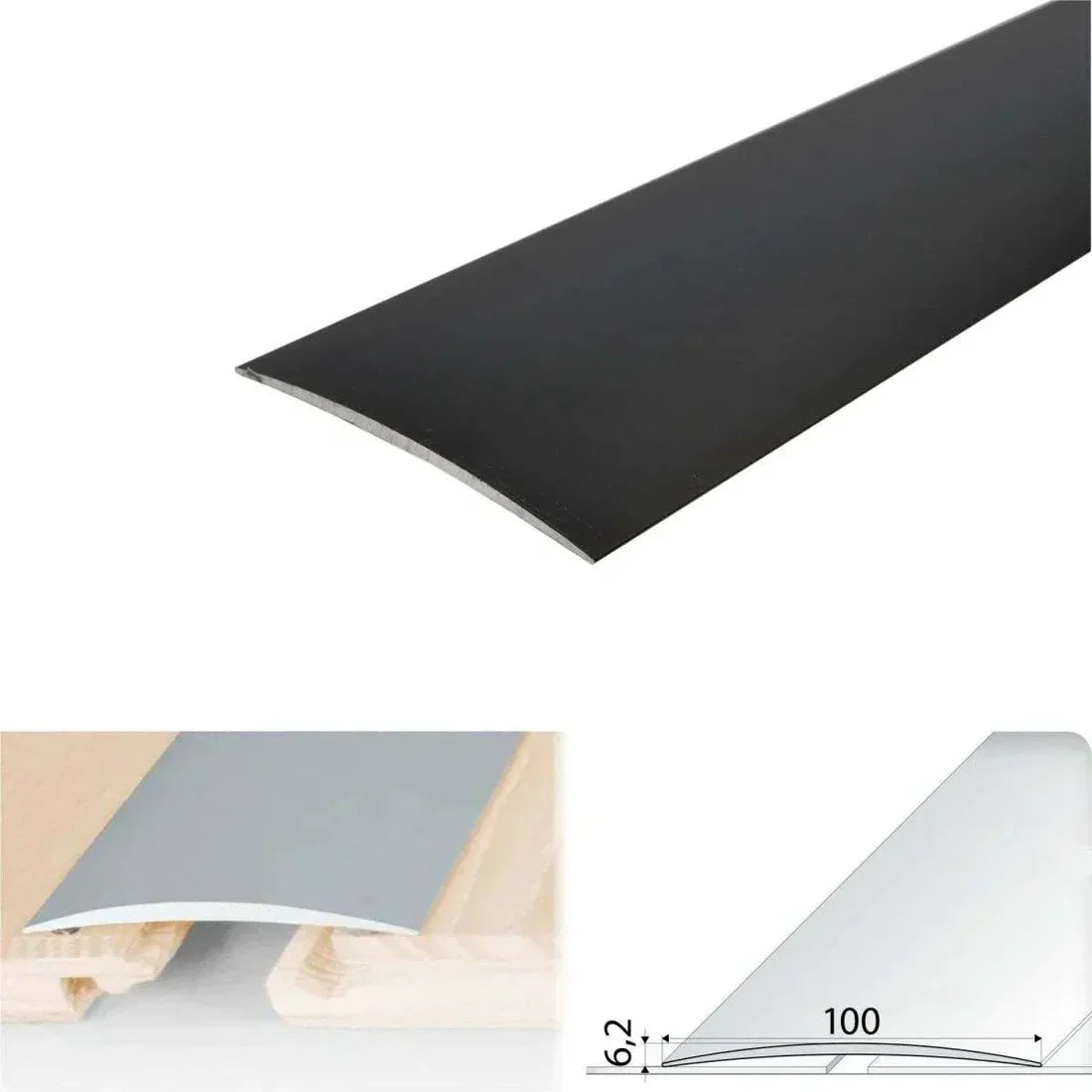 Anodised Aluminium Self Adhesive Door Threshold – 100mm Floor Transition Strip