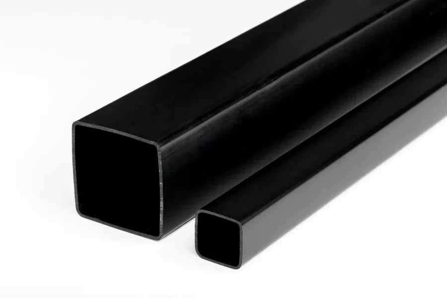 1m & 2.5m Plastic Box Section – Black & White PVC Square Tube for DIY and Structural Use