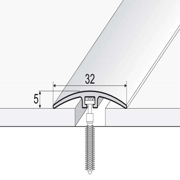 32mm Wood-Effect PVC Door Threshold Trim for Floor Height Transitions