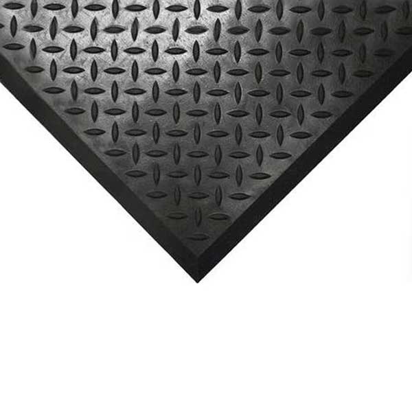 Heavy Duty Non Slip Rubber Mat with Diamond Patterned Surface – 12.5mm Thick