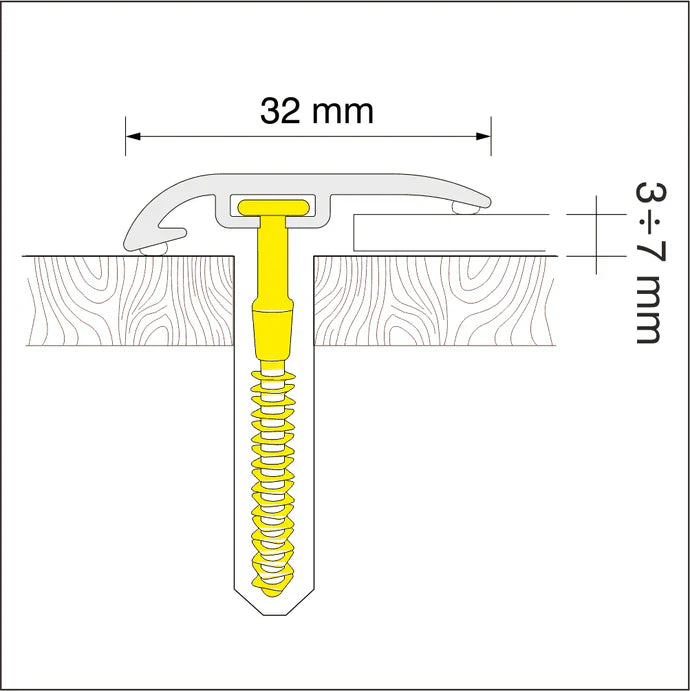 32mm PVC Wood-Effect Door Threshold Ramp for Level Floor Connections