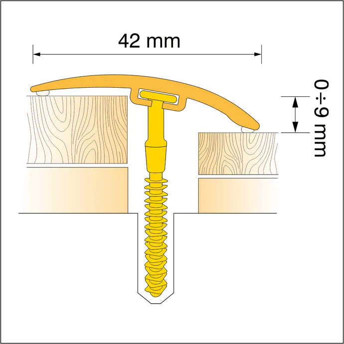 42mm Wood Effect PVC Door Threshold Floor Transition Strip