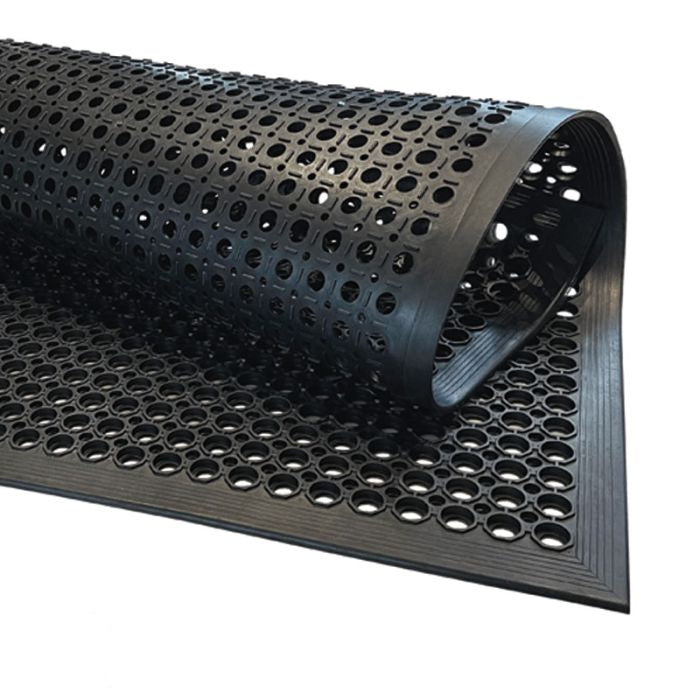 Heavy Duty Honeycomb Mat – Black Rubber Entrance Mat
