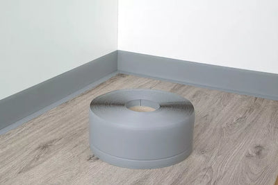 100mm x 25mm PVC Flexible Skirting Board – 10m Roll for Floor-to-Wall Edge Finishing