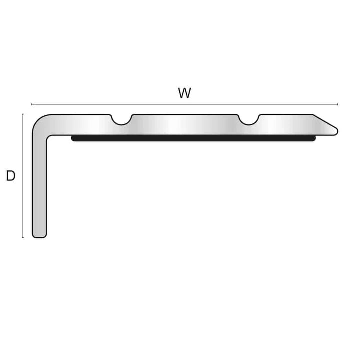 Self-Adhesive Aluminium Stair Nosing 30 x 20mm – Retrofit Non-Slip Straight Edge Trim (900mm or 2700mm Lengths)