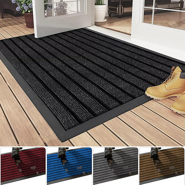 Heavy Duty Non Slip Washable Rubber Backed Door Mat for Indoor & Outdoor Use