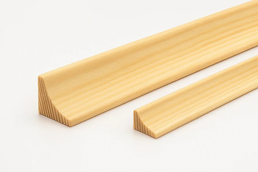 15x15mm & 20x20mm Natural Pine Scotia Beading – Decorative Skirting Moulding in 1m & 2.4m Lengths