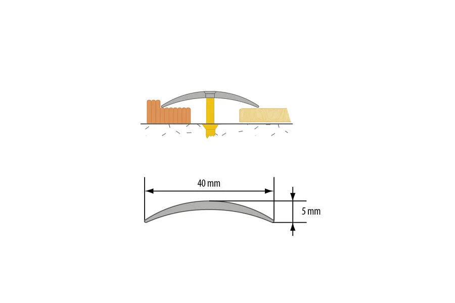 40mm Aluminium Door Threshold – Anodised Floor Transition Trim – 1m & 2m Lengths