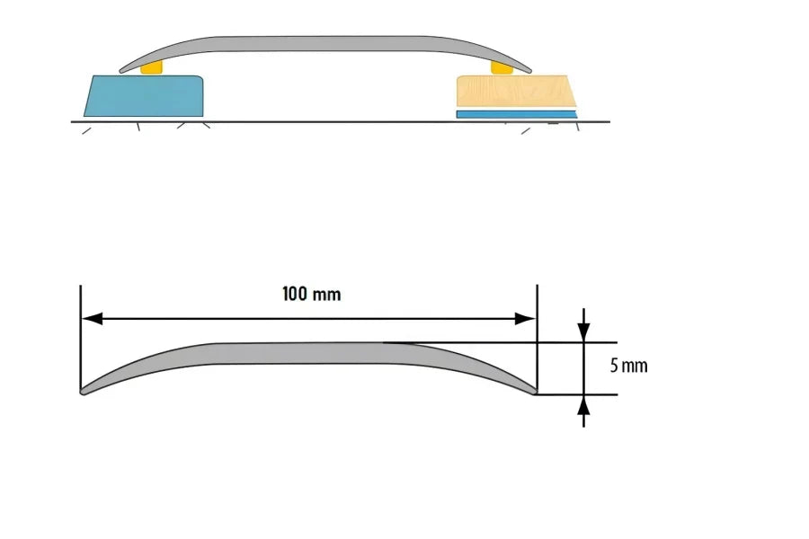 100mm Self-Adhesive Aluminium Floor Transition Trim – Anodised Door Threshold Strip – 930mm Length