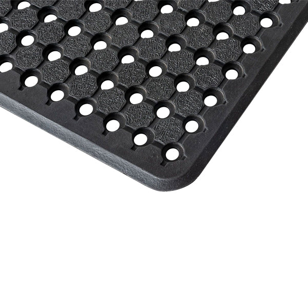 Durable All Purpose Black Rubber Mat with Non Slip Textured Surface